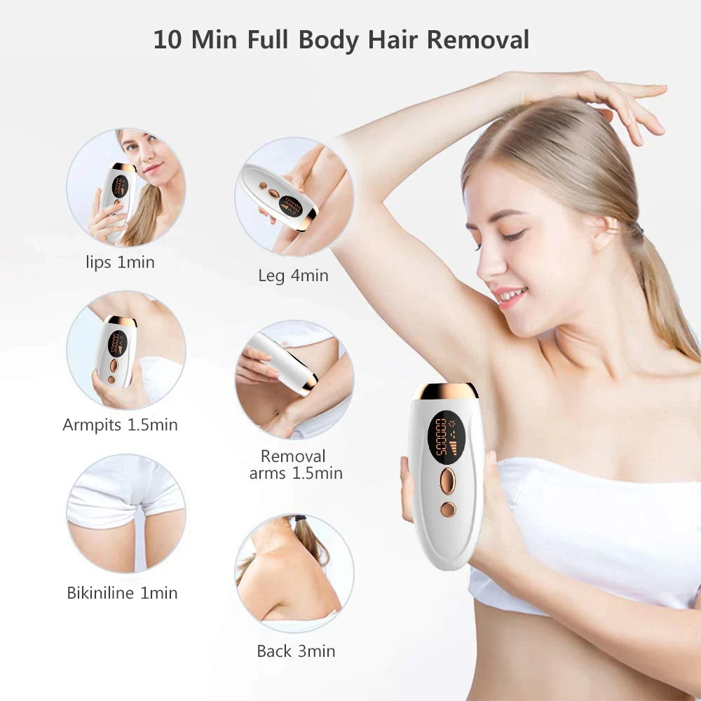10  Beauty Care IPL Hair Removal Device 990000 Flashes Painless Permanent for Women Face Body Bikini LED Display Home Use
