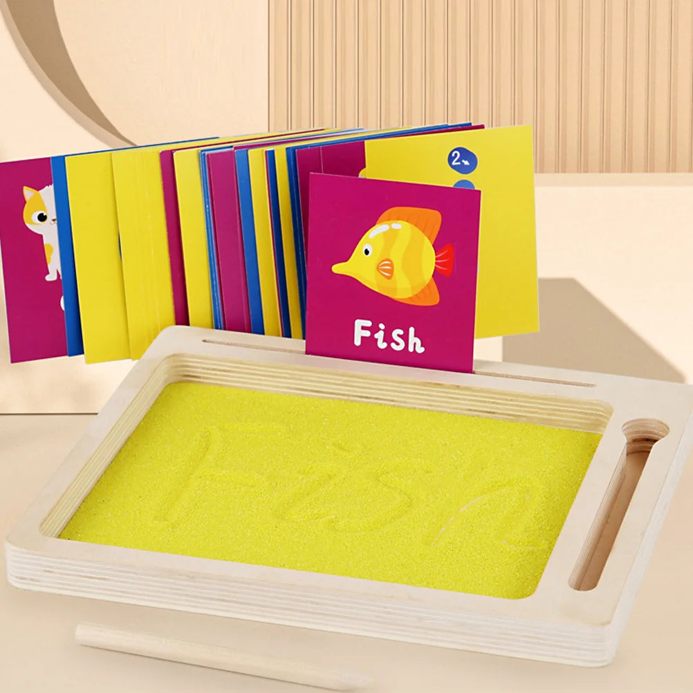 Toddler Toys Sand Painting Set Letter Traying Alphabet Letters Sensory for Writing Wooden Learning Child