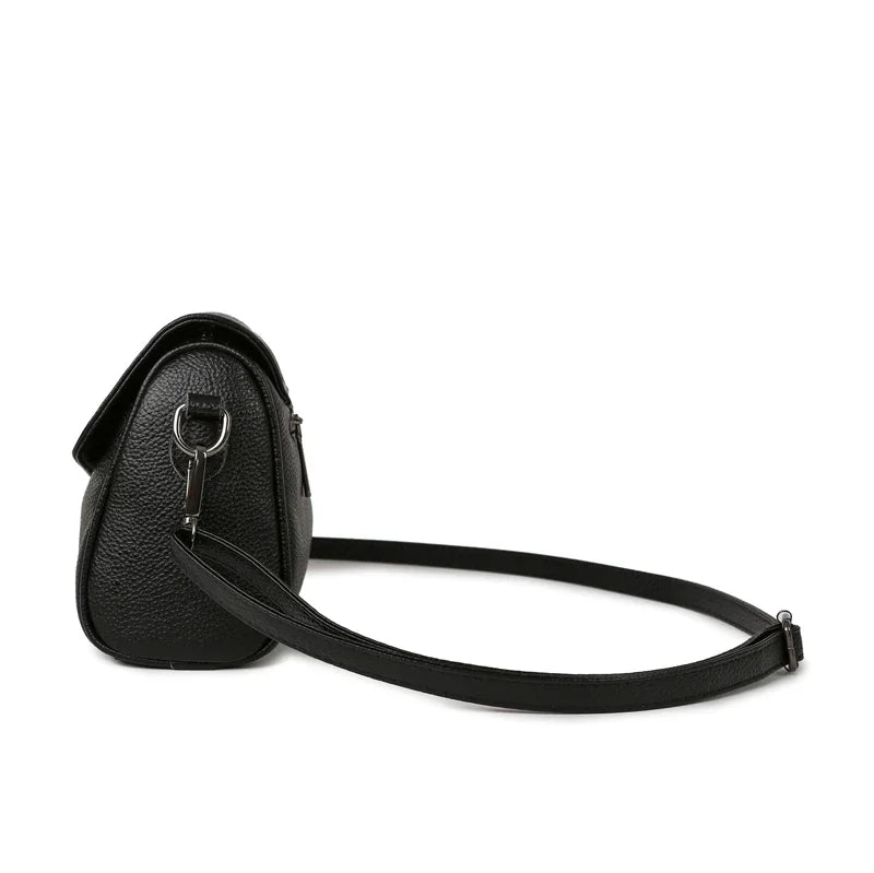 Luxury Solid Color Genuine Leather Ladies Messenger Bag 100% Soft Cowhide Shoulder Crossbody Bags For Women 2026 Female Handbags