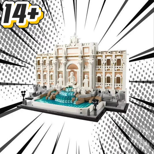 2025 new Trevi Fountain model, world landmark, iconic building blocks, boys, children's Christmas Day gifts