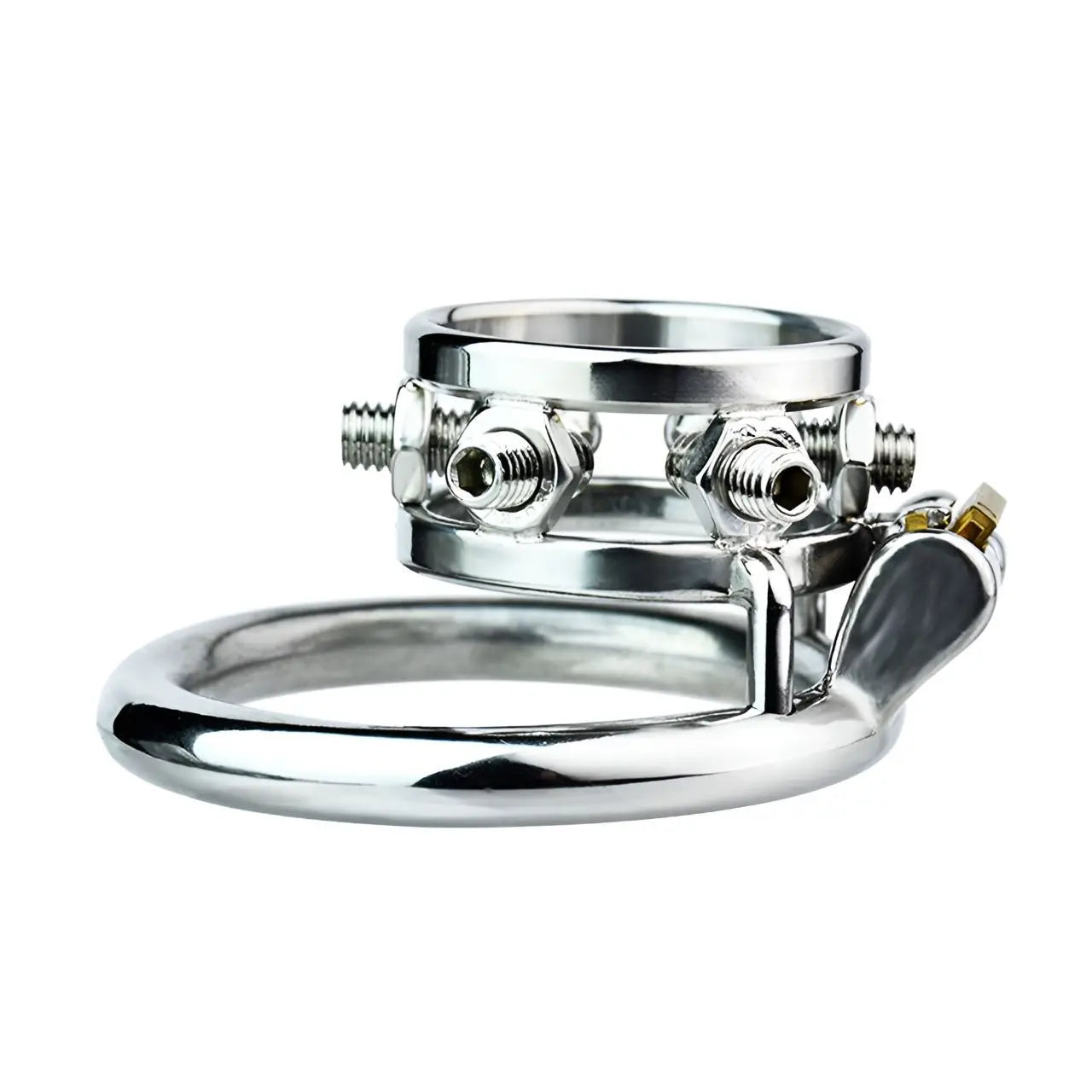 FRRK Stainless Steel Cock Cage Spiked Chastity Band Device Hex Lock Screw Penis Sleeve Ring Sexy Adult Man Urethral Lock for Men