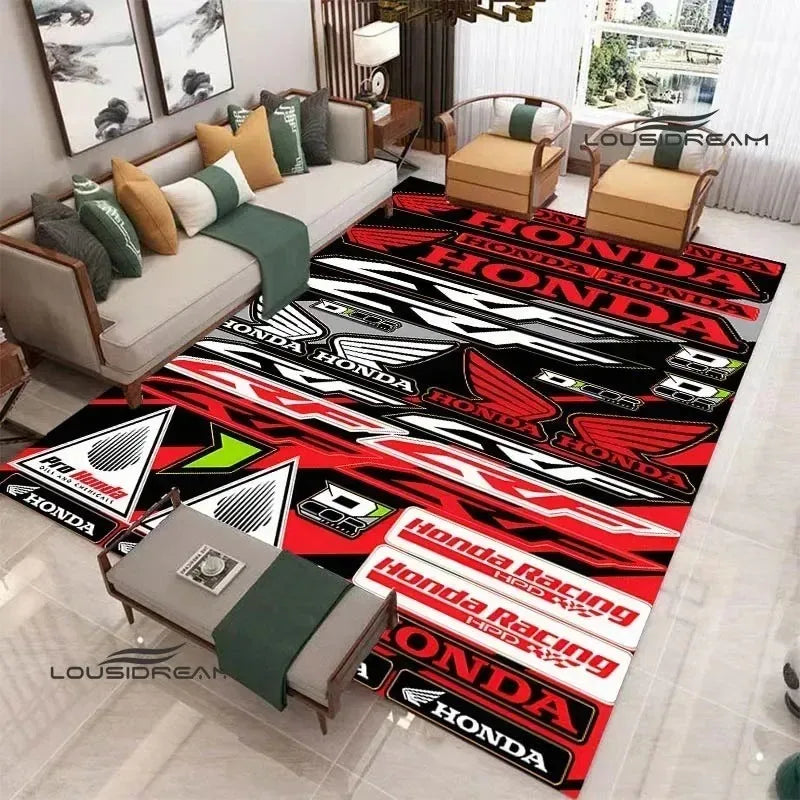 HRC HONDA Motorcycle Logo Printed Carpet Non-slip Carpet Carpets for Living Room Yoga Mat Outdoor Carpet Birthday Gift