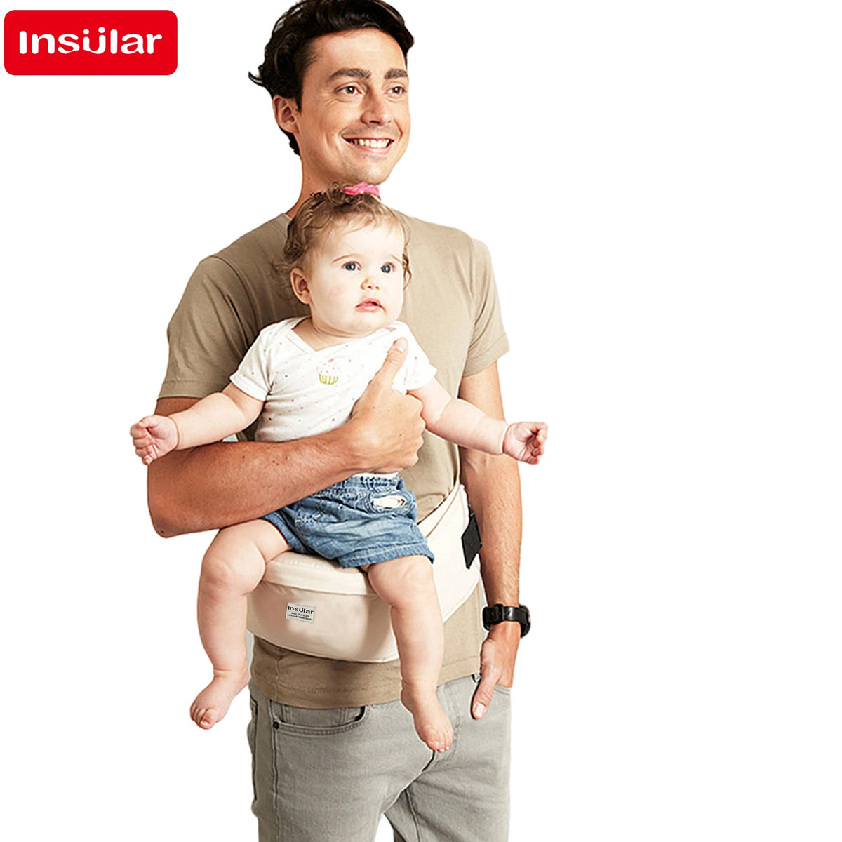Adjustable Front Facing Baby Carrier Waist Stool with Hipseat Belt for Kids Infant Walkers Sling Hold Waist Belt Backpack