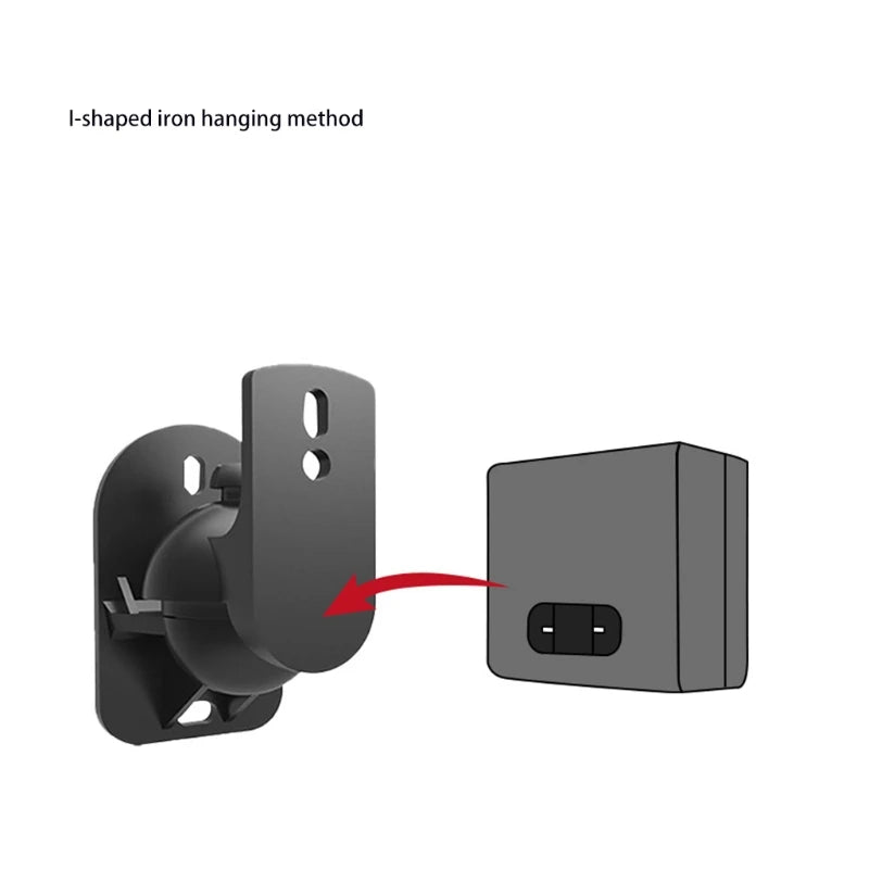 Satellite Speaker Wall Mount Surround Sound Bracket Satellite Bookshelf Box Long Arm Easy to Install 180 Degree Rotation