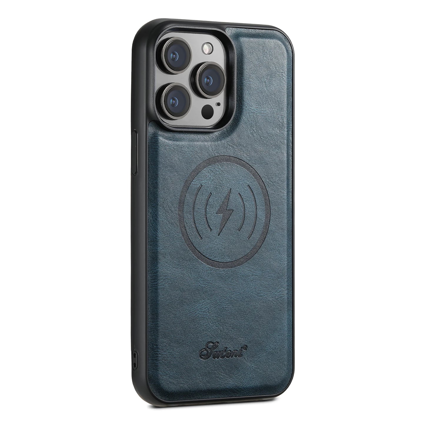 SUTENI Compatible Wireless Charging Luxury PU Leather case For iPhone 12 13 14 15 Plus 16 Pro Max