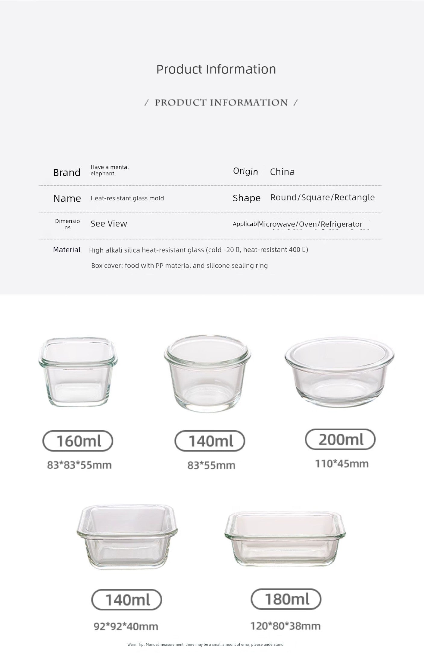 Pudding Cup Jelly Food Bowl Cake Mold Glass