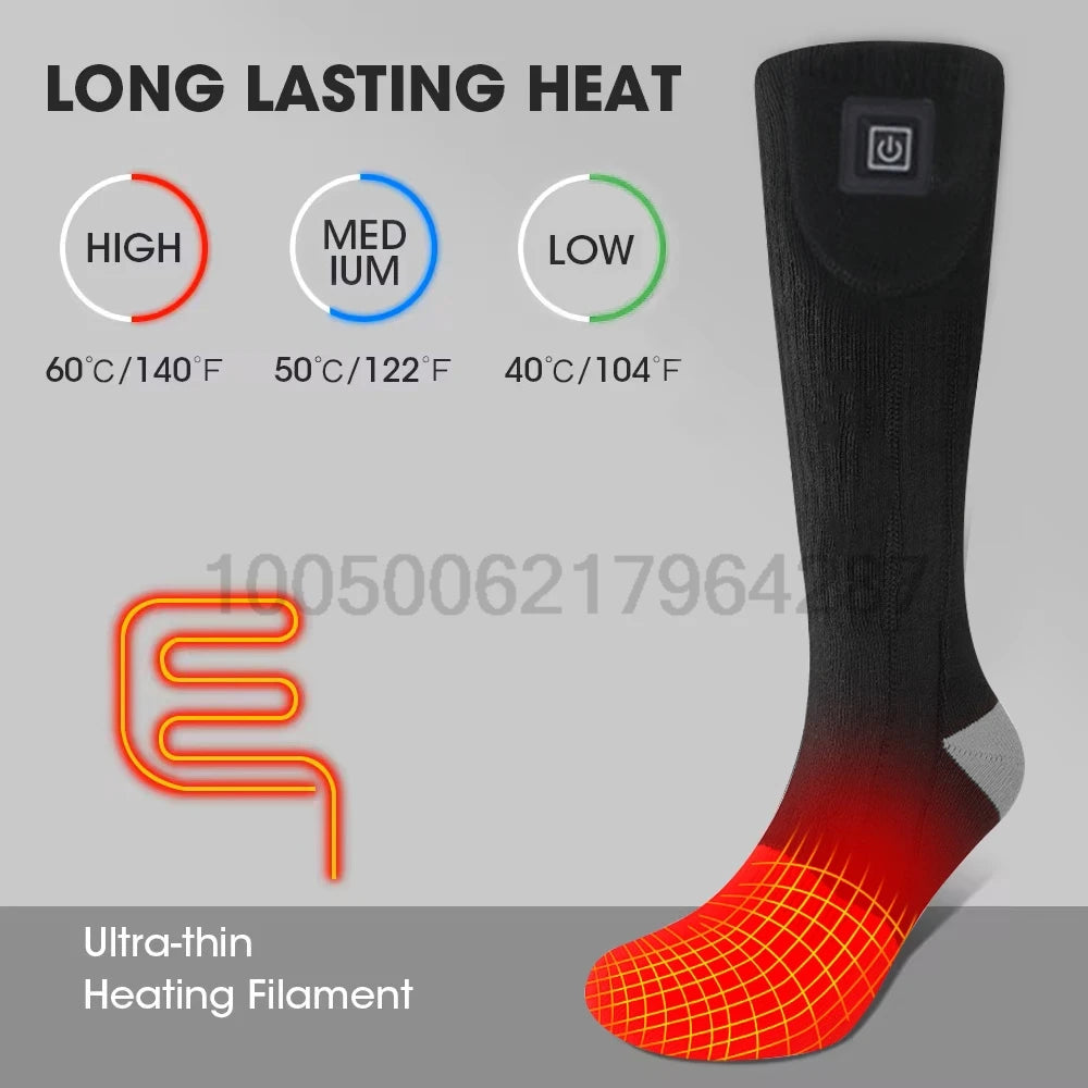 Winter Heated Socks Battery Case Thermal Socks Men's Women's Heating Foot Warmer Electric Socks Warm Sock Cycling Ski