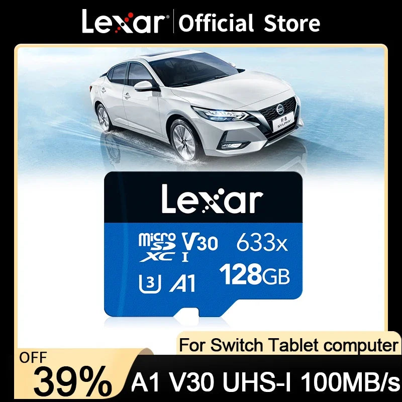 Lexar 633X Memory Card 128GB Class 10 Micro SD Card 64GB 32GB Flash Cards SDHC/SDXC UHS-I Blue TF Cards for Dashcam/Camcorder