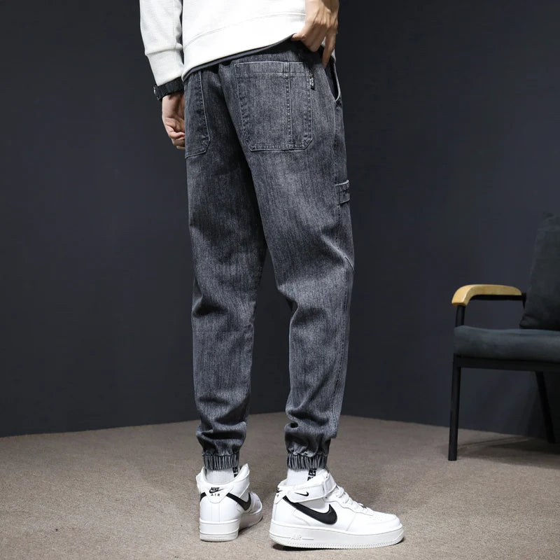 Jeans Men's Fall 2025 New Loose Leg Harem Pants Men's Elastic Waist Casual Pants