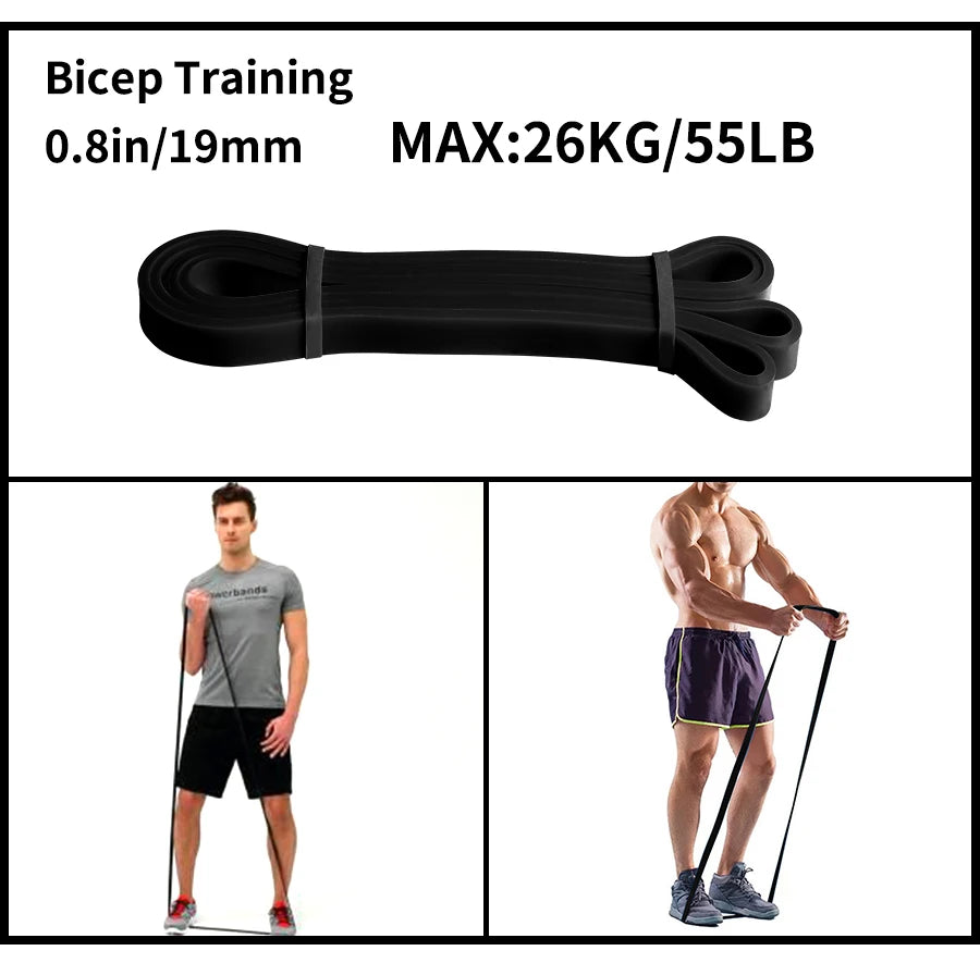Workout Pilates Latex Resistance Band Sport Fitness Exercise Elastic Band Heavy Duty Strength Pull Up Crossfit Gym Equipments