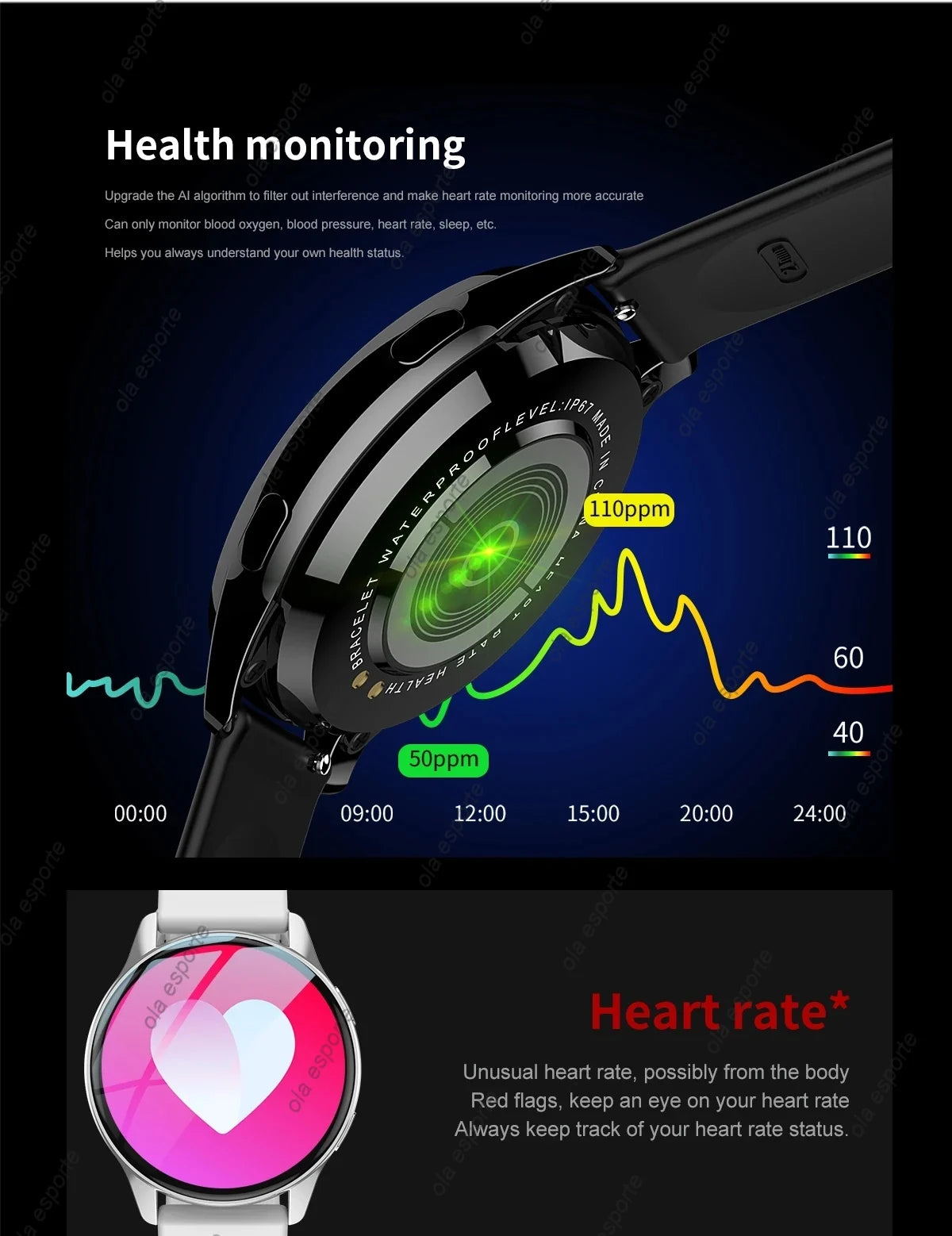 Bluetooth Call Smart Watch Pro 1.39-Inch Custom Dials Music Sports Men Women Watch 6 Health Monitor Smartwatch For Android IOS
