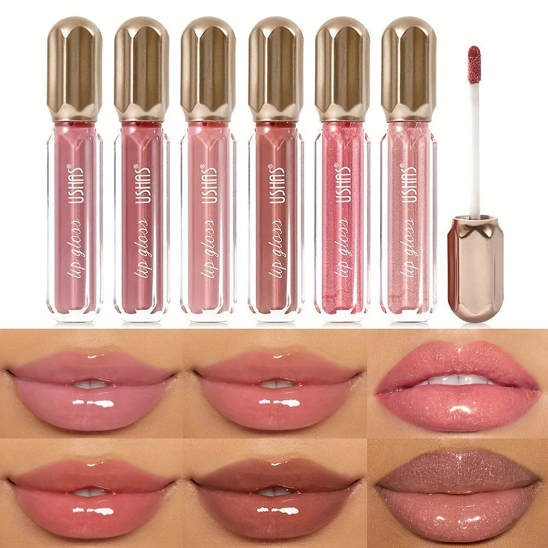 Mirror Pearl Lip Gloss Waterproof Long Lasting Moisturizing Lipstick Shine Glitter Lip Glaze Women Non Stick Cup Lip Tint Makeup