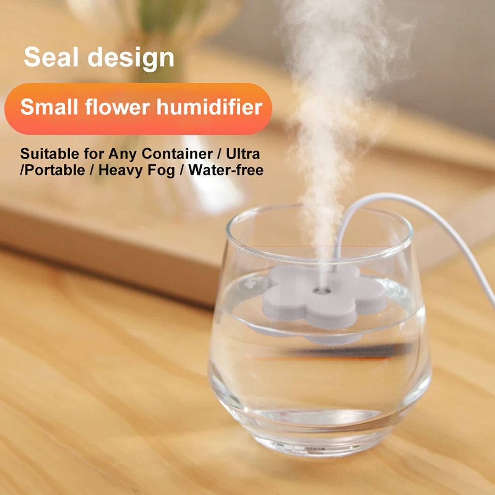 Mini Ultrasonic Air Humidifier Petal Shaped Aromatherapy Humidifiers Diffusers Timed Mute Aromatherapy Diffuser for Home Bedroom
