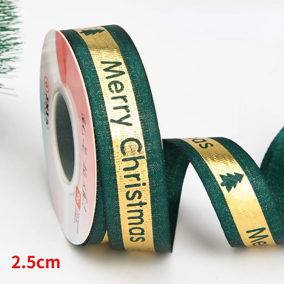 5yards Christmas Ribbon Printed Christmas Polyester Ribbon For Handmade Design Christma Decoration DIY Cake Bouquet Gift Packing