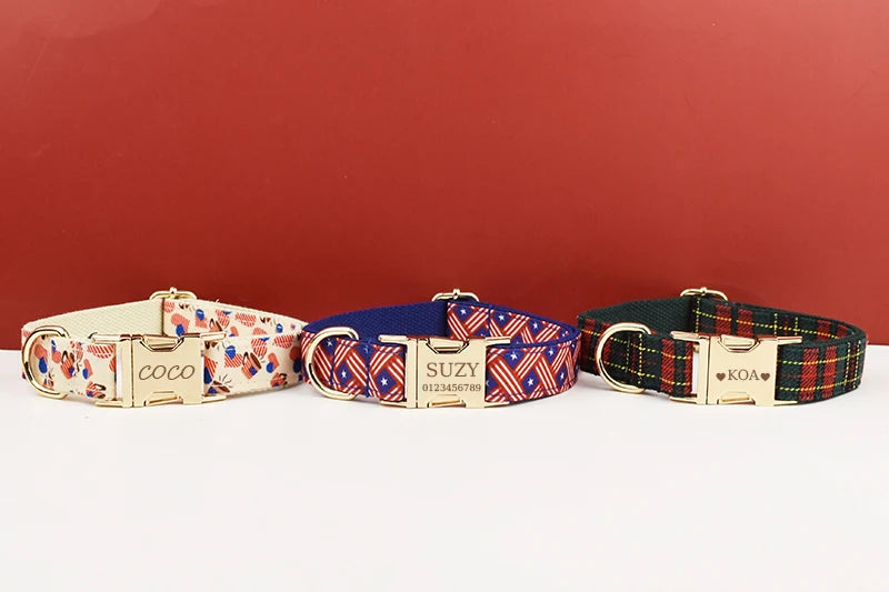 Luxury Personalized Dog Collar  Leash set custom，custom Logo detachable dog bow tie collar designer dog collar and leash set