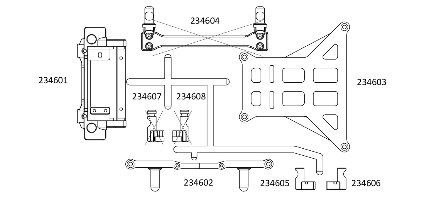 Spare Parts 002 for Crossrc EMOXL2 Big Mustang 1/8 Remote Control 6x6 Truck Body shell and Spare Parts CROSSRC EMO XL2 emo x4