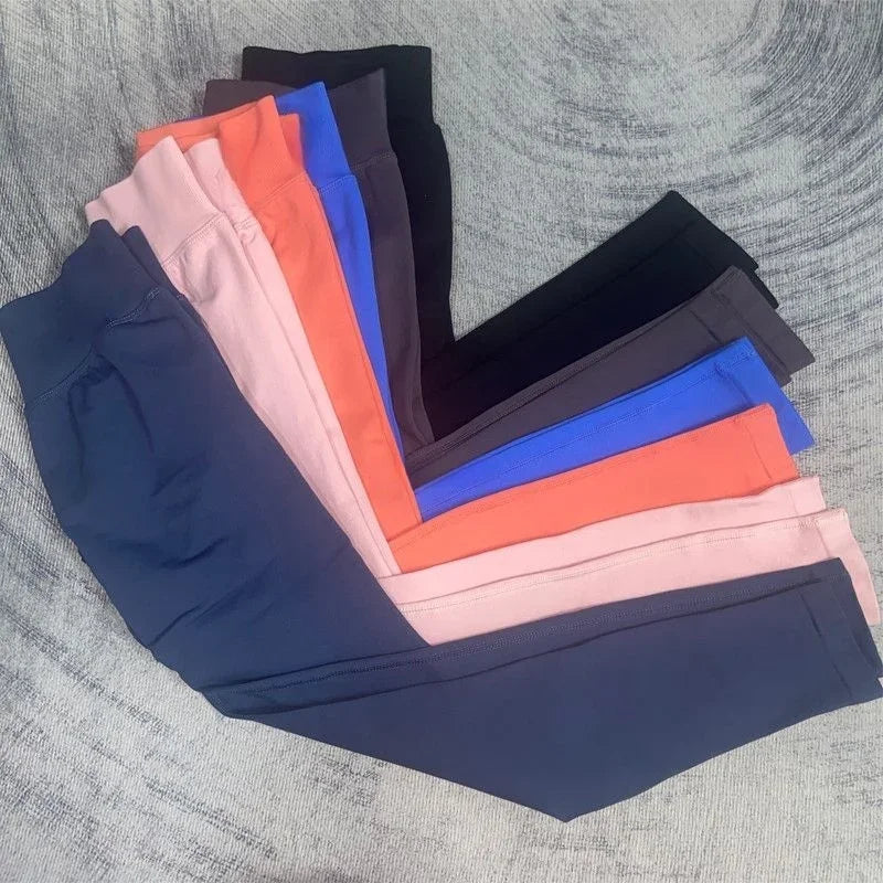 Leggings with Logo Scrunch Seamless Yoga Women Legging Gym Sports Pants Low Ribbed Band High Stretch Fitness Tights Pant