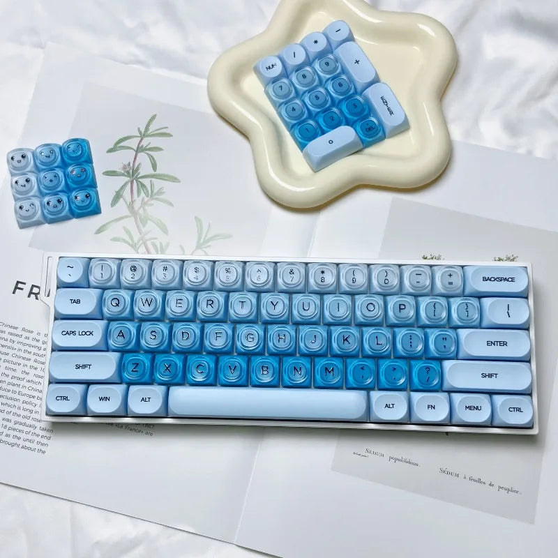 Foundation Crystal Keycaps Set HOA Profile Key Caps Custom DIY Gaming Mechanical Keyboard PBT Keycap Set for Office Keyboard