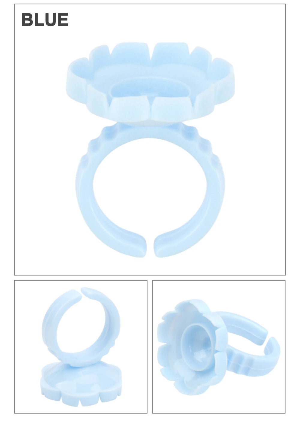 AILEISHI 100Pcs Disposable Eyelash Glue Fan Cup Rings Holder Container Tattoo Pigment Eyelash Extension Tools Lash Supplies