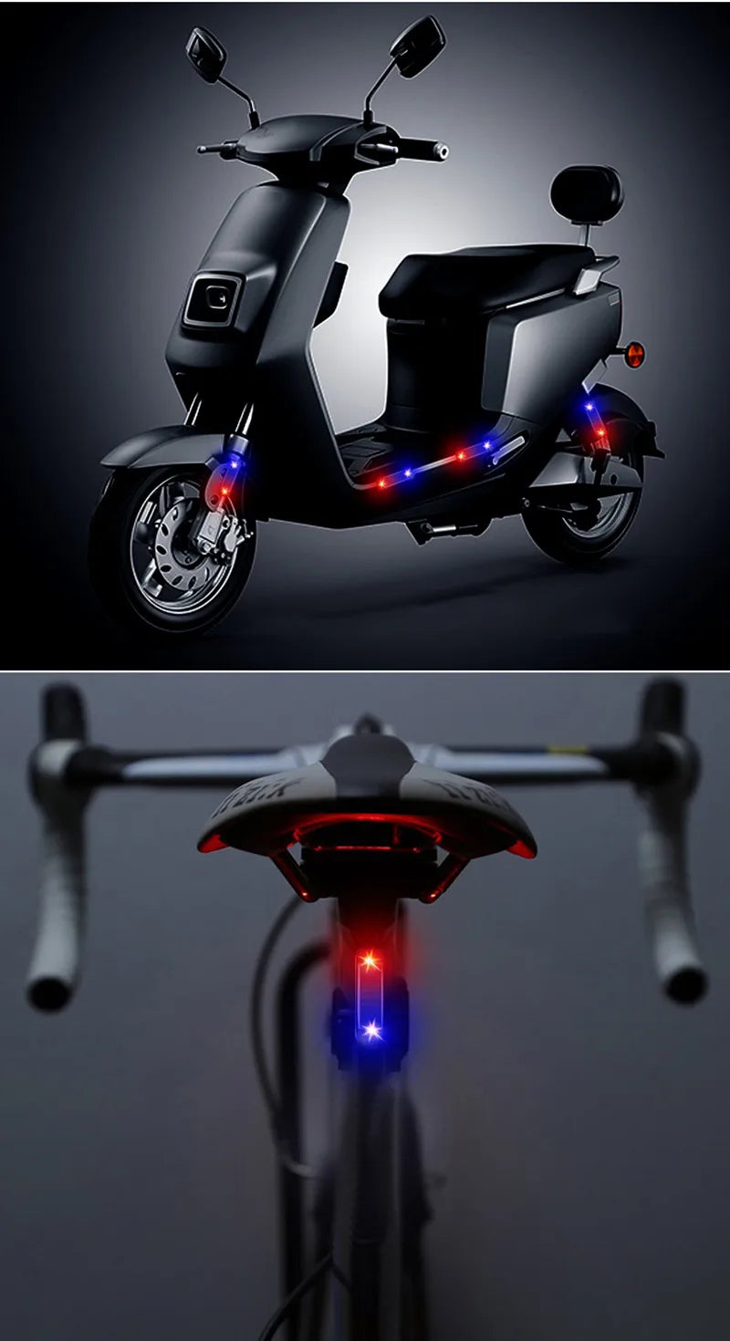 1PC Solar Powered Warning Light Anti-Theft Alarm LED Light Flashing Indicator Strobe Red Blue LED Lamp for Car Motorcycles Bike