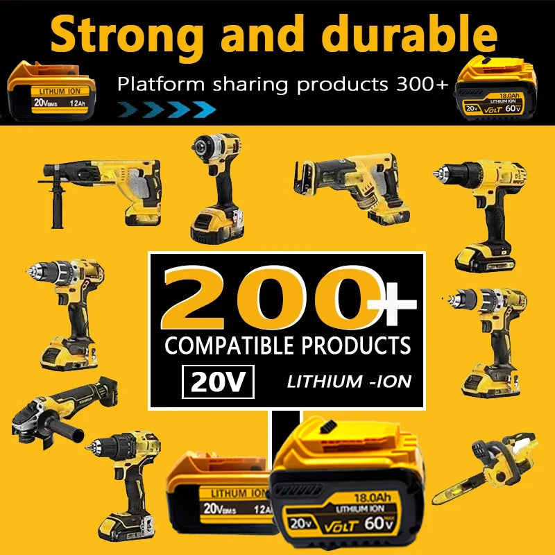 For DeWalt 20V 6Ah 8Ah 12Ah MAX Li-ion Battery for DeWalt for Flexvolt Tool Batteries Replacement Battery