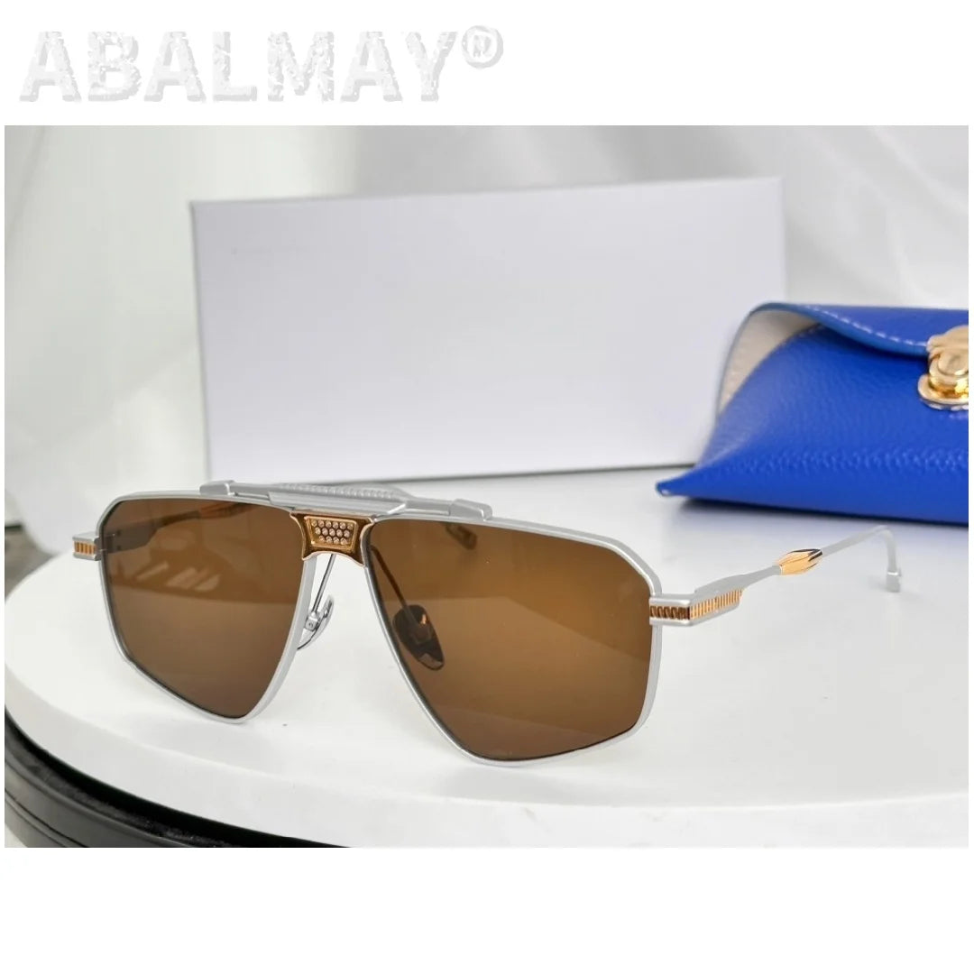 Acetate UV400 Sunglasses with Titanium Frame — Unisex Fashion Sun Glasses Size 58-12