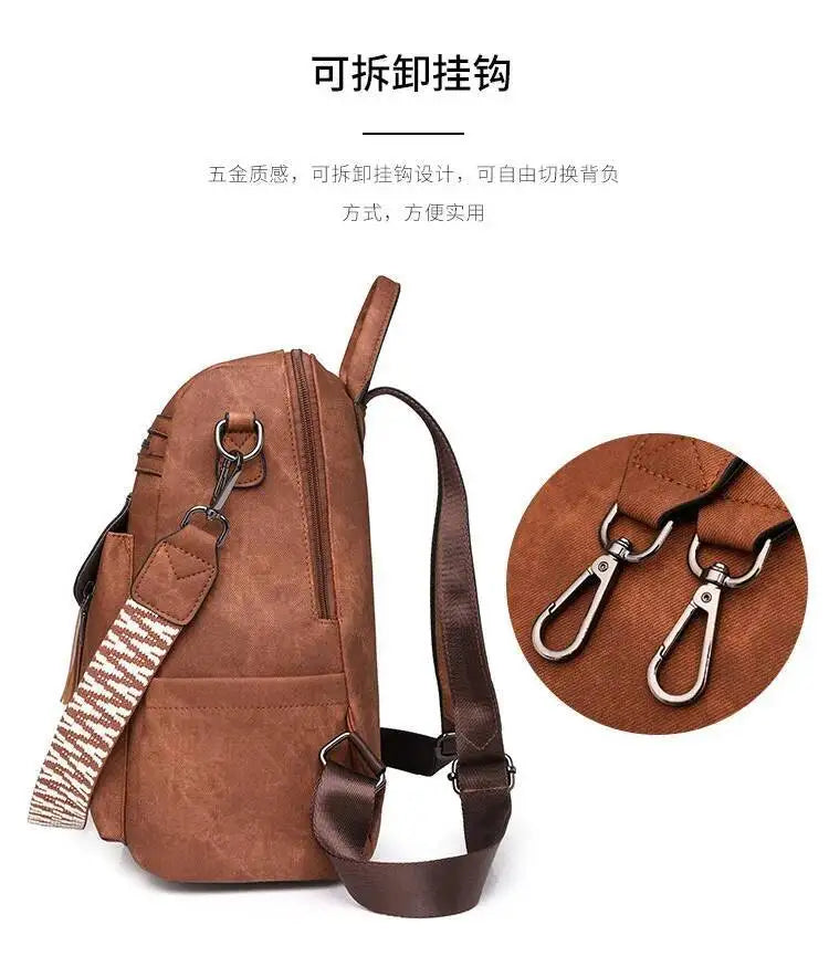Hot Sale Luxury Women's Backpack Multifunctional Layers Double Shoulder Bags Luxury Good Quality  Spring Trend PU Women's Bag