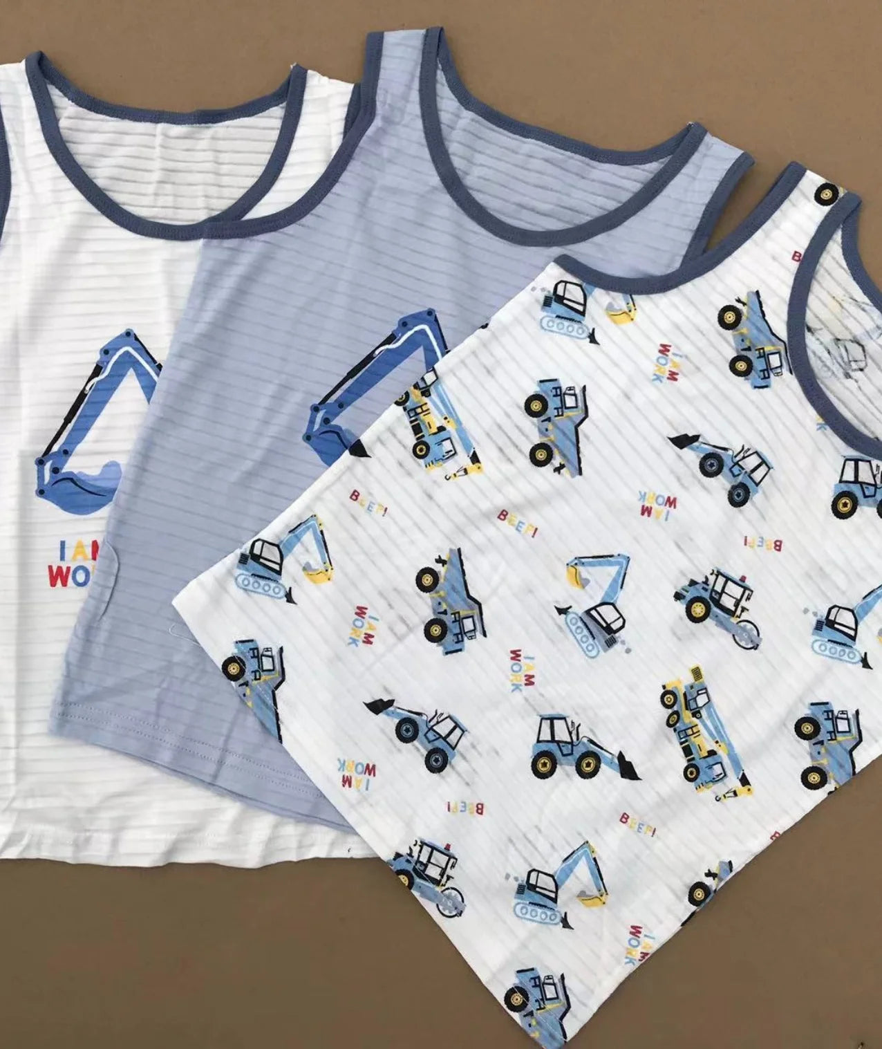 Boy Green Dino Prints Tank Shirt Children Cotton Underwear Kids Undershirts Breathable Tank Tops Size 3-12T Summer Home wear