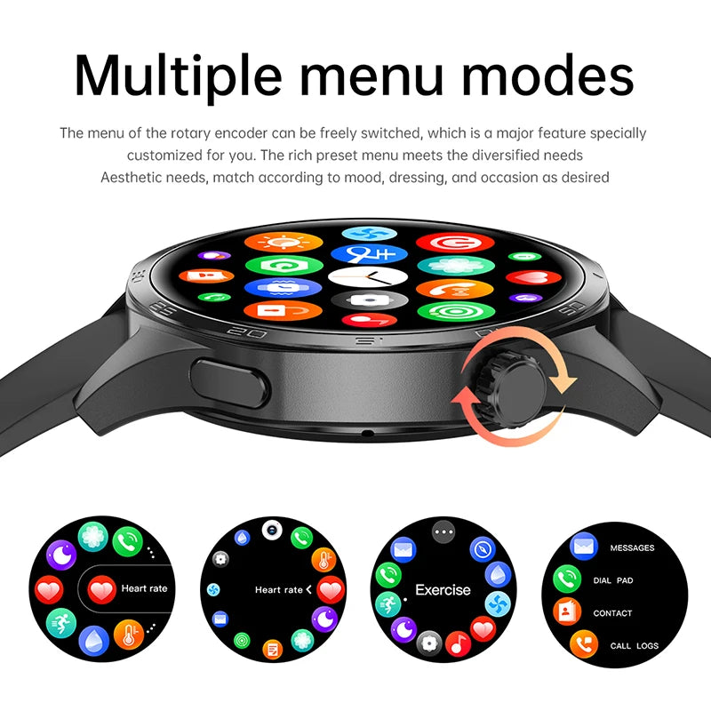 2025 New Mens Smart Watch 360 * 360 Bluetooth Call Smartwatch AMOLED Screen GPS Smart Watches NFC Waterproof Smart Watch for Men