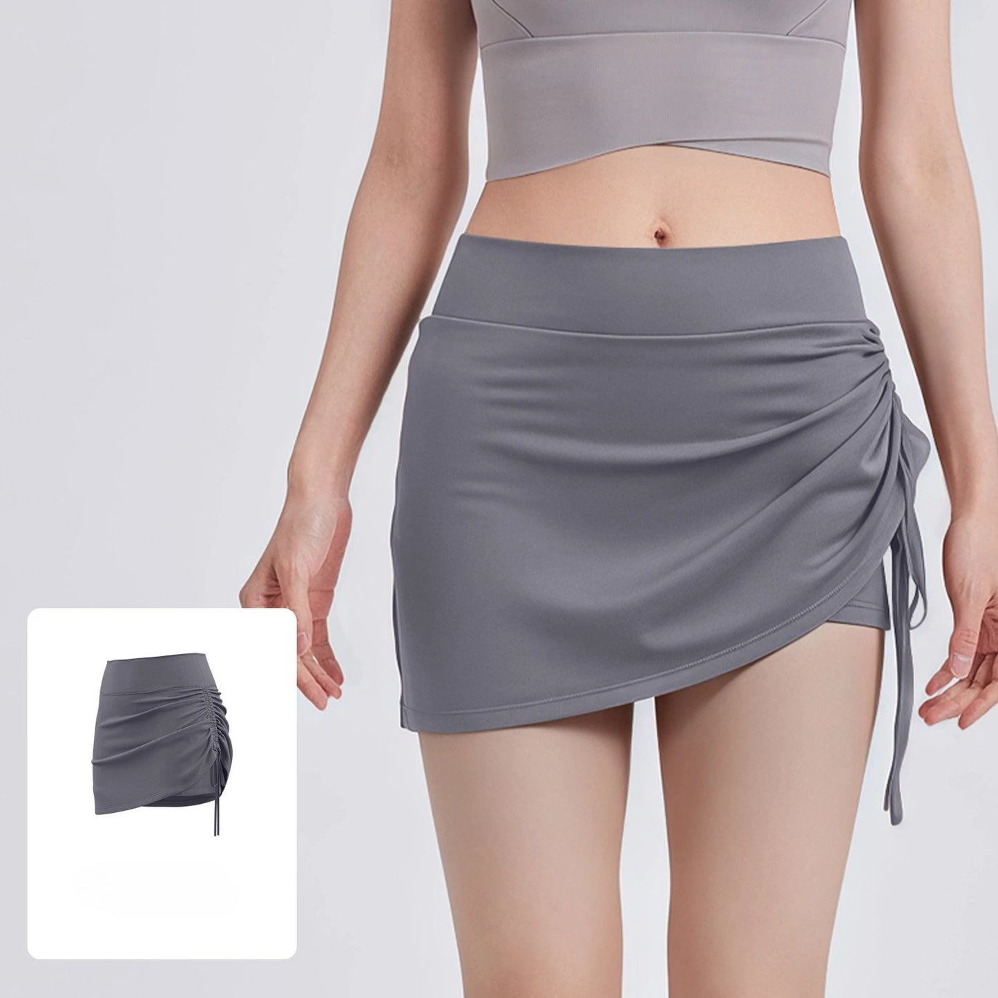 2025 New Wrinkled Sports Skirts Women Fashion Gym Skirts High Waist Hip Lift Running Yoga Fitness Skirt 2 in 1 Athletic Skort
