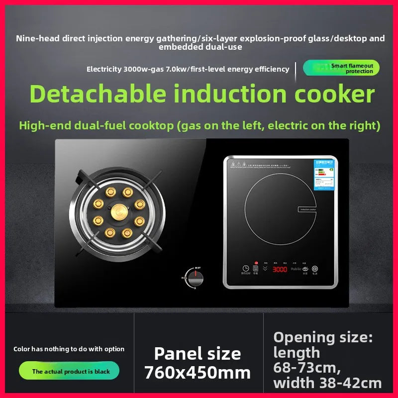 Double Burner Built-in Gas Stove With Electronic Ignition Energy Efficient Natural Gas Stove For Use