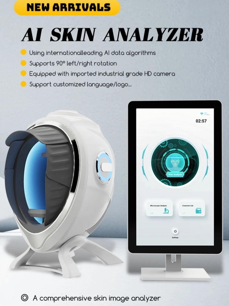 Esintelligent Scanner Skin Analyzer Device Facial Skin Analysis AI Skin Arrivals 3D Analyzer Facial Skin Test