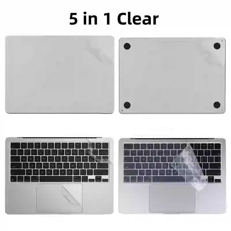 Full Body Matte Clear Sticker Decal for MacBook Pro 14" pro16 M4 M3 M2 M1 air 13.6 air 15 Touchpad + Palm Rest Skin Protective