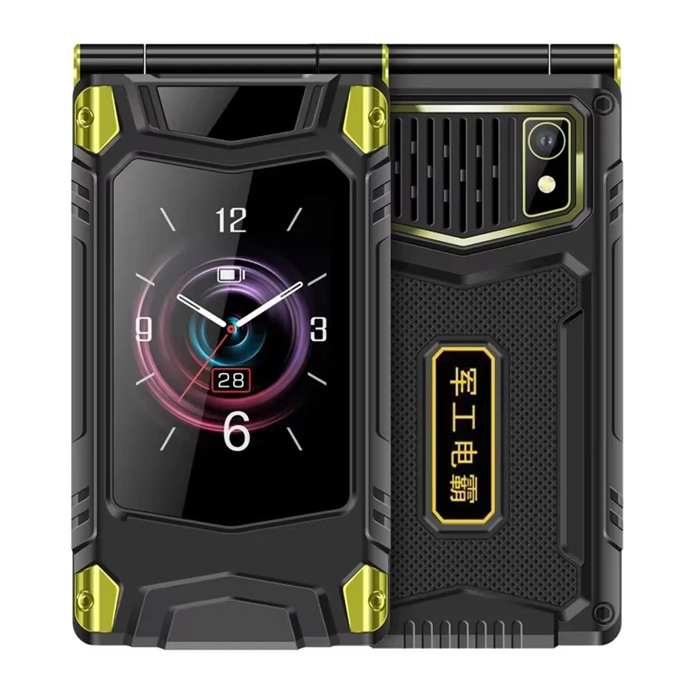 YeeMI M7 2G Rugged Feature Phone Dual SIM Dual Screen Large Fonts For Old Man 6800mAh Cellphone FM Radio SOS Russian Version