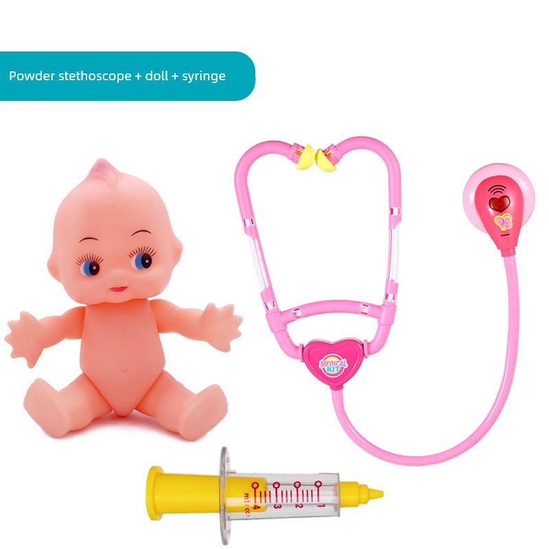 Artificial Stethoscope Kids Doctor Nurse Teaching Aids Suit Boys and Girls Play House Injection Medical and Dental Clinic