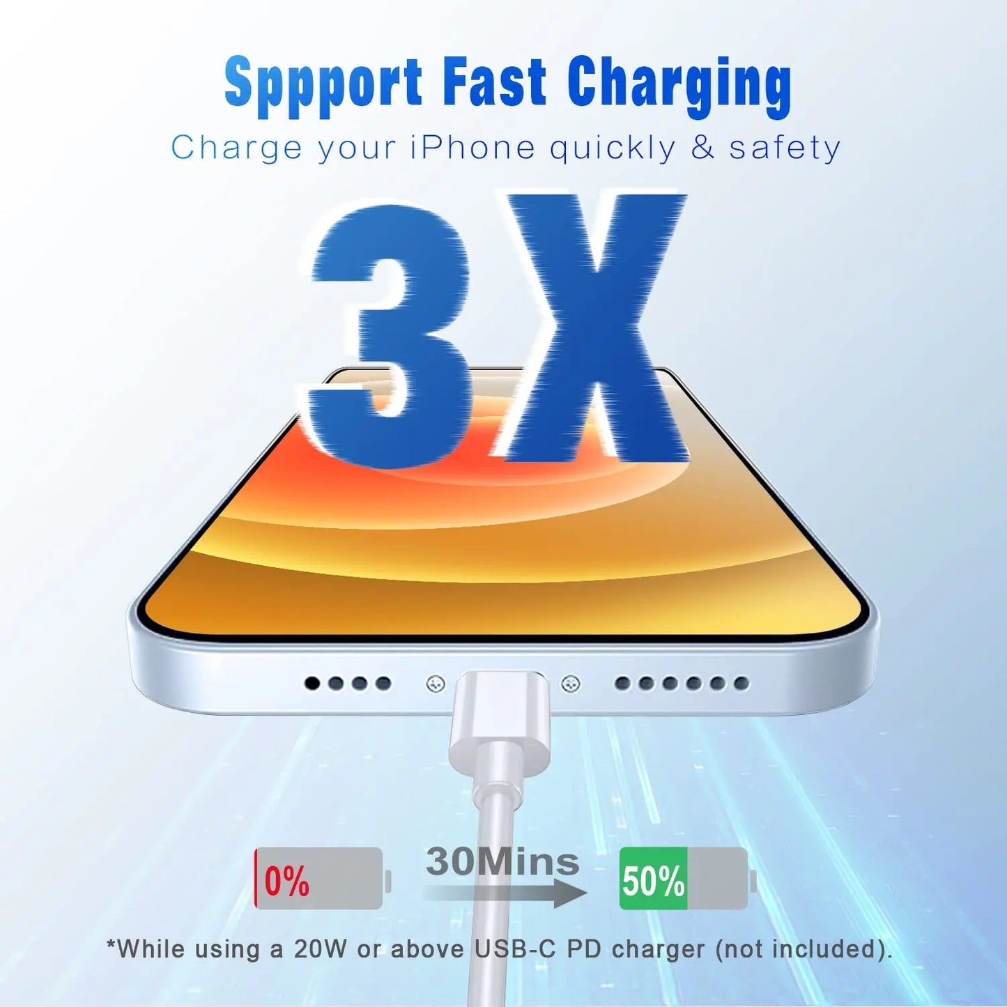 USB C to Lightning Cable MFi Certified Power Delivery iPhone Cables Type C for iPhone 14 13 12 11 Pro Max X XS XR 8 7 6s Plus SE