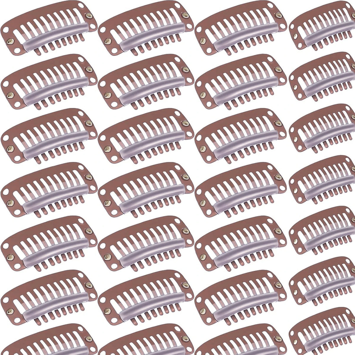 10-100Pcs 9-teeth Beige/Brown/Black Hair Extension Clips Hair Extension Wigs Snap Clips Comb Small Snap Wig Accessories Clips