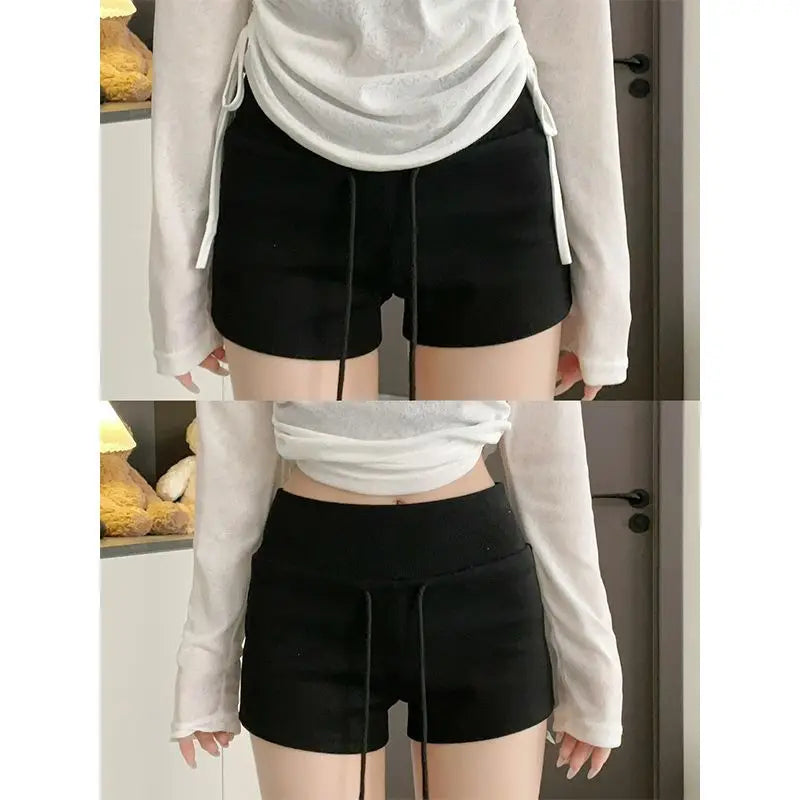 Nicemix Red Spicy Girl Casual Sports Shorts for Women Summer New Drawstring Yoga Wrap Hip Slimming High Waist Tight Shorts