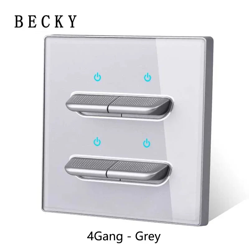 Glass Panel Wall Switch LED European 16a Socket Retro Toggle Light Switch EU UK Standard 2way Socket 1-4gang USB Home Decoration