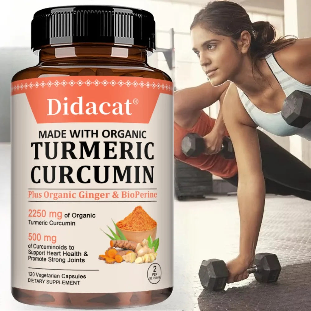 Turmeric Curcumin Capsules - with Black Pepper, Supports Joints, Digestion, Immune Health, Improves Mobility