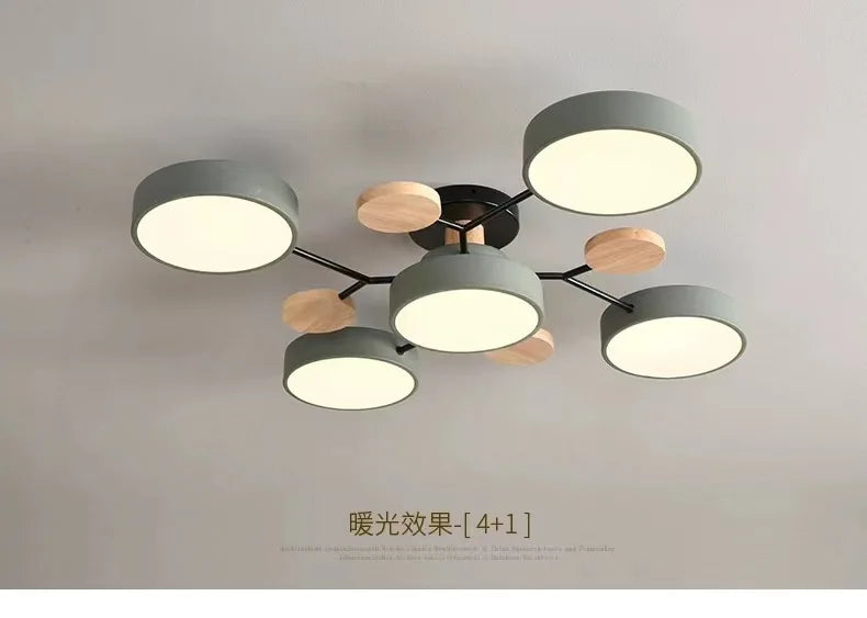Retro Nordic Minimalist Four Head Six Head Restaurant Lighting Living Room Bedroom Lighting Room Ceiling Light Cross border
