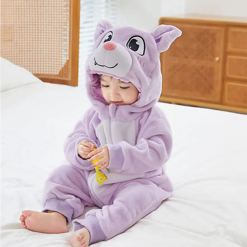 Baby Kigurumi Dragon Cow Monkey Animal Cosplay Costume Baby Girl Pajamas Winter Plush Jumpsuit for Toddler Boys 1 to 2 3 4 Years