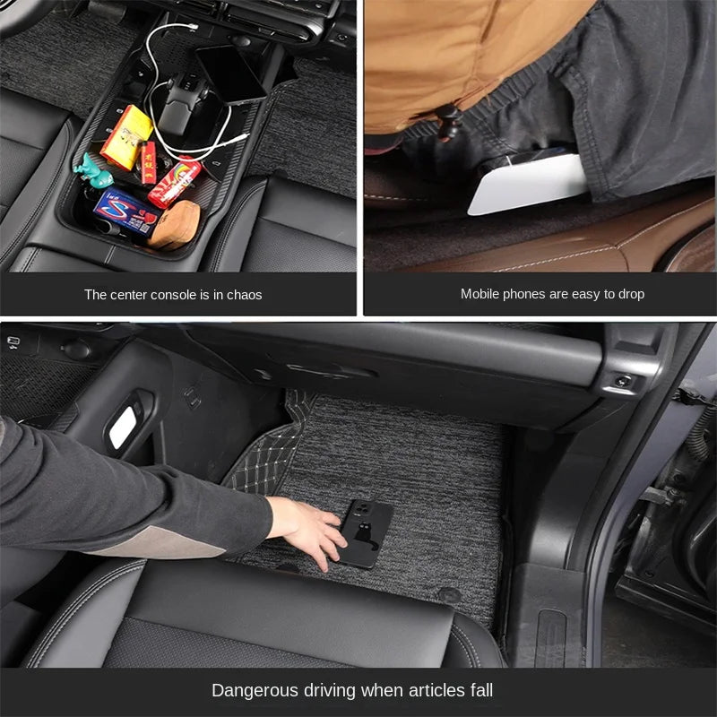 For Mazda BT50 BT-50 MX-5 RF Car Seat Gap Storage Box Key Card Phone Reserved Charging Cable Hole Sundries Organizer Accessories