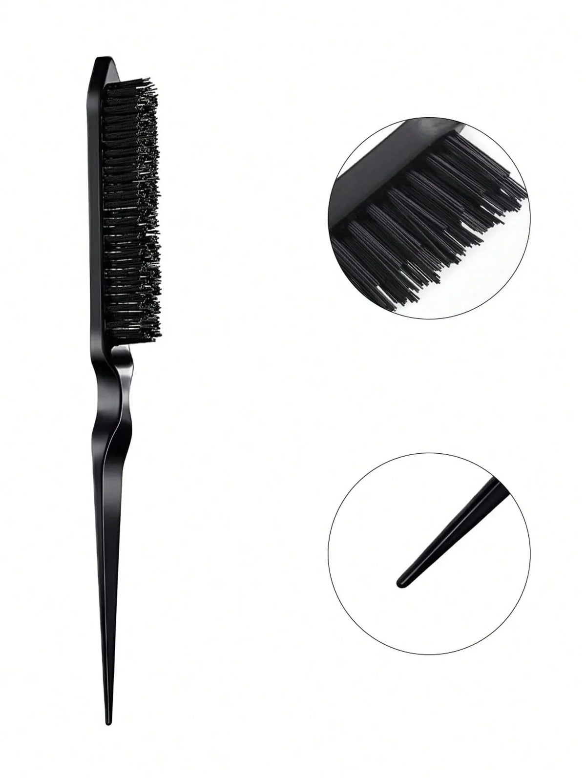 3pcs Styling Comb Set with Triple Tear Hair Brush Mouse Tail Comb Edge Brush, Salon Hair Styling Tool Special for Real Hair Wigs