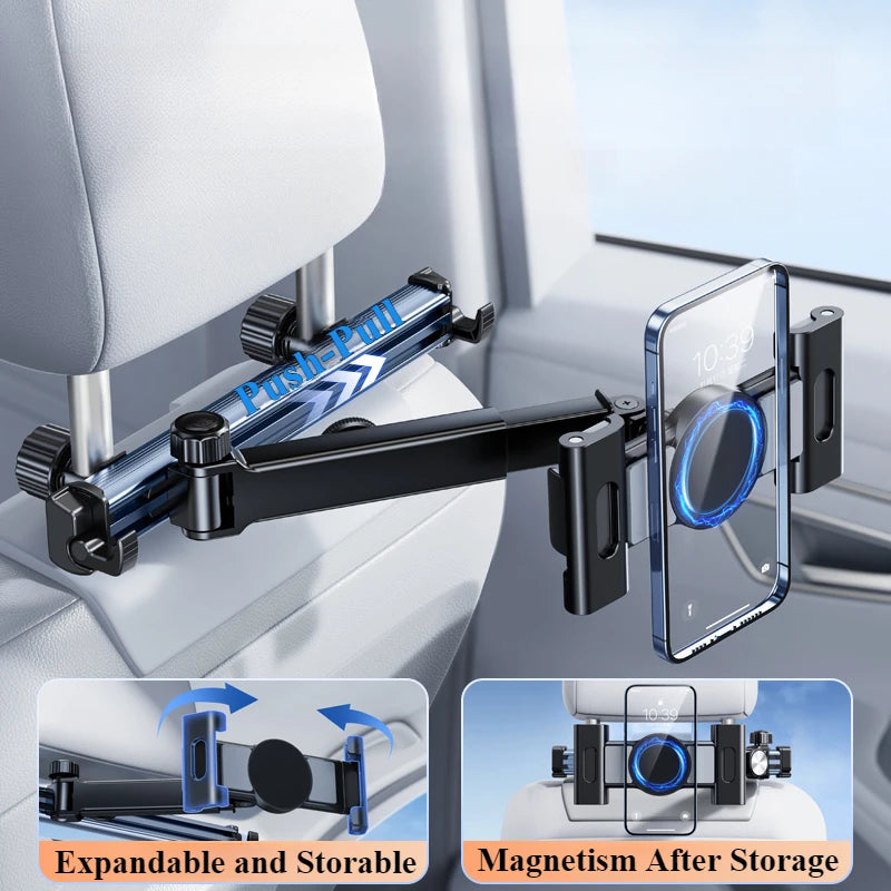 Hipacool Car Phone Holder Tablet Seat Back Stand Headrest Back Seat with 360° Rotatable for 4.7-12.9" for iPhone iPad Universal