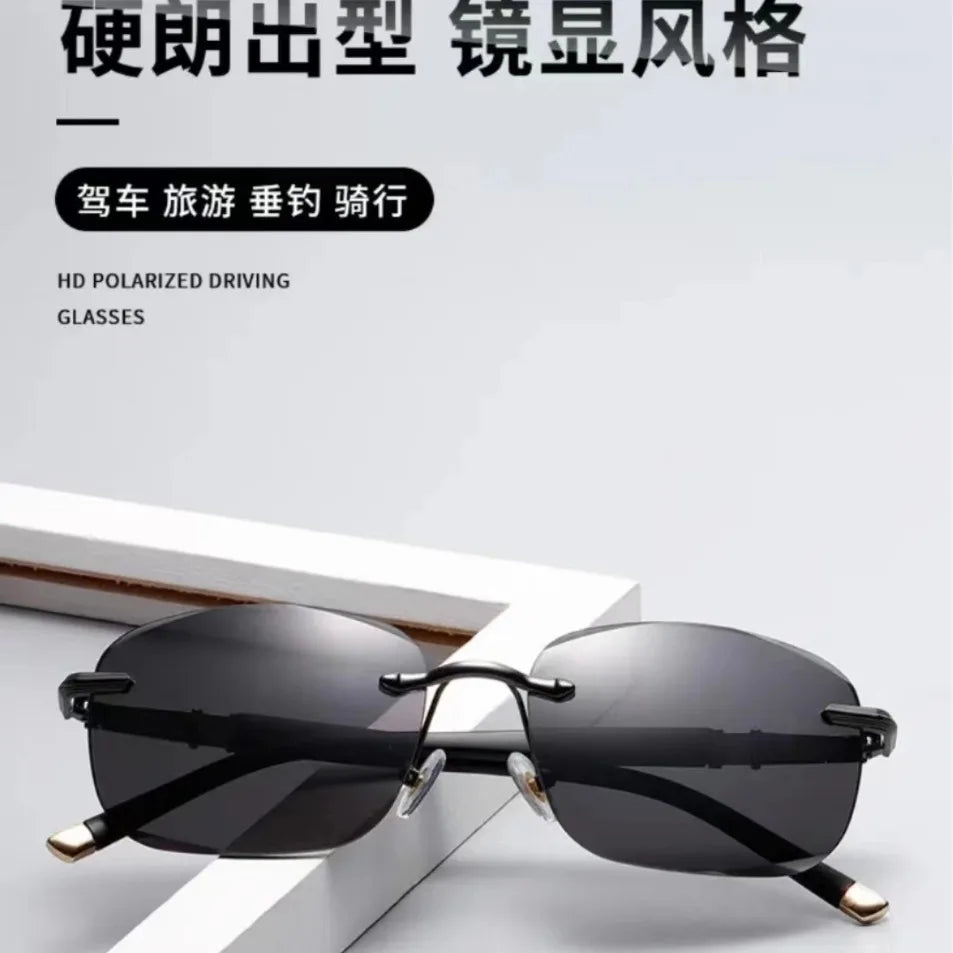 Rimless Sunglasses Rectangle Women Men Shades Small Square Sun Glasses For Female Male Beach Vacation Travel Eyewear HighQualit