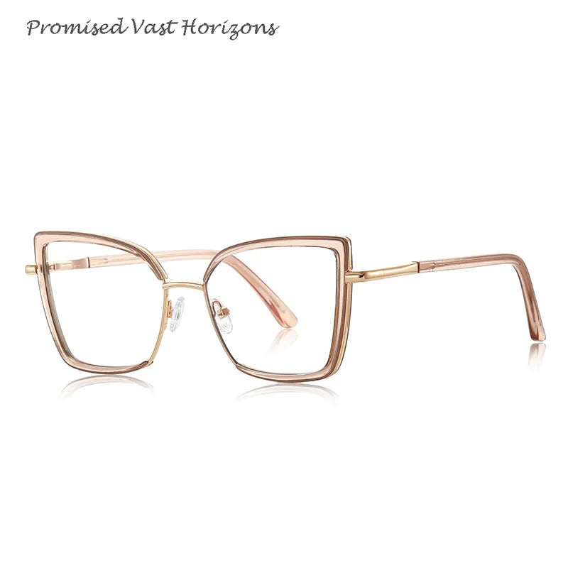 Female Exaggerated Design Anti Blue Light Glasses TR Personalized for Women with Big Face Fashion Show Plano Lens Glasses