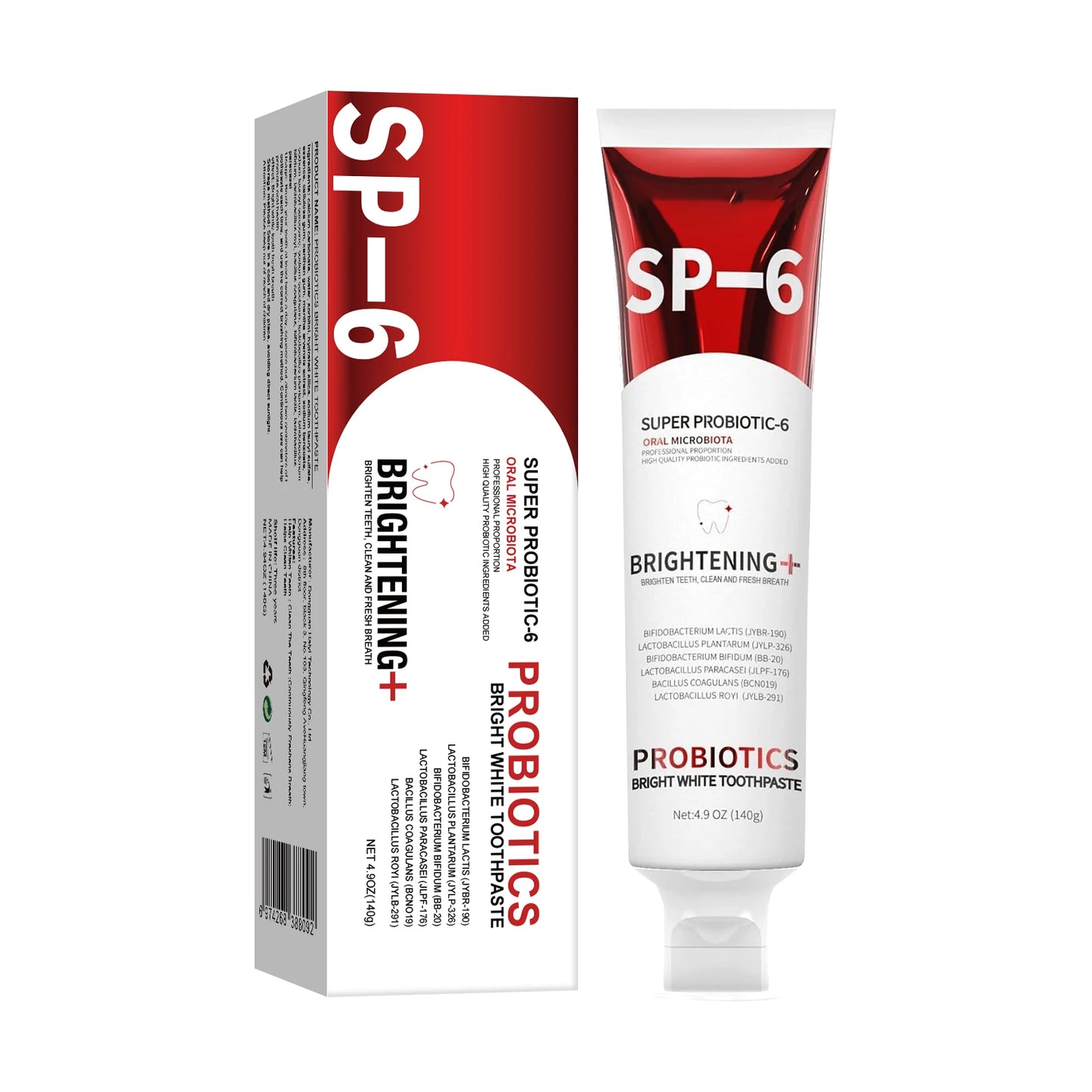 SP-6 Probiotic Toothpaste Whitening Toothpaste Remove Plaque Prevent Dental Caries Oral Hygiene Clean Fresh Breath Gum Care 120g