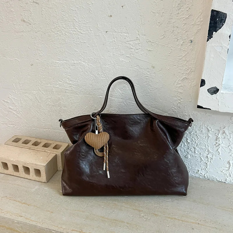 Casual Women Handbags Big Capacity Luxury Design PU Leather Female Shoulder Crossbody Bag Commuting Office Totes Ladies Hand Bag