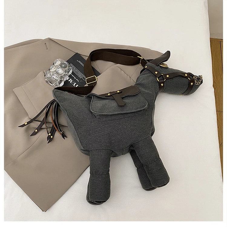 Sense of Luxury Personality Super Cool Crossbody Bags for Women Hot Trendy 2026 New Style Fashionable Canvas Pony Shoulder Bags